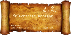 Löwentritt Kasztor névjegykártya